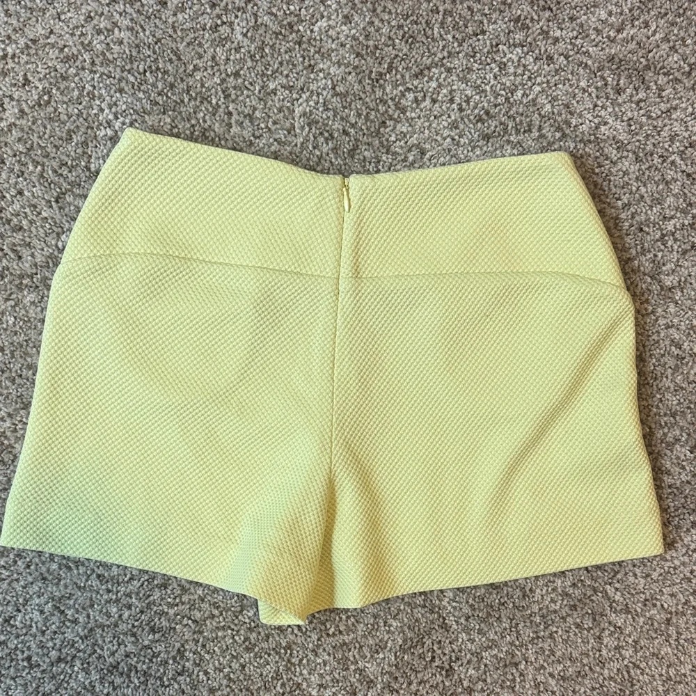 BCBGeneration Lemon Yellow High-Waist Textured Shorts